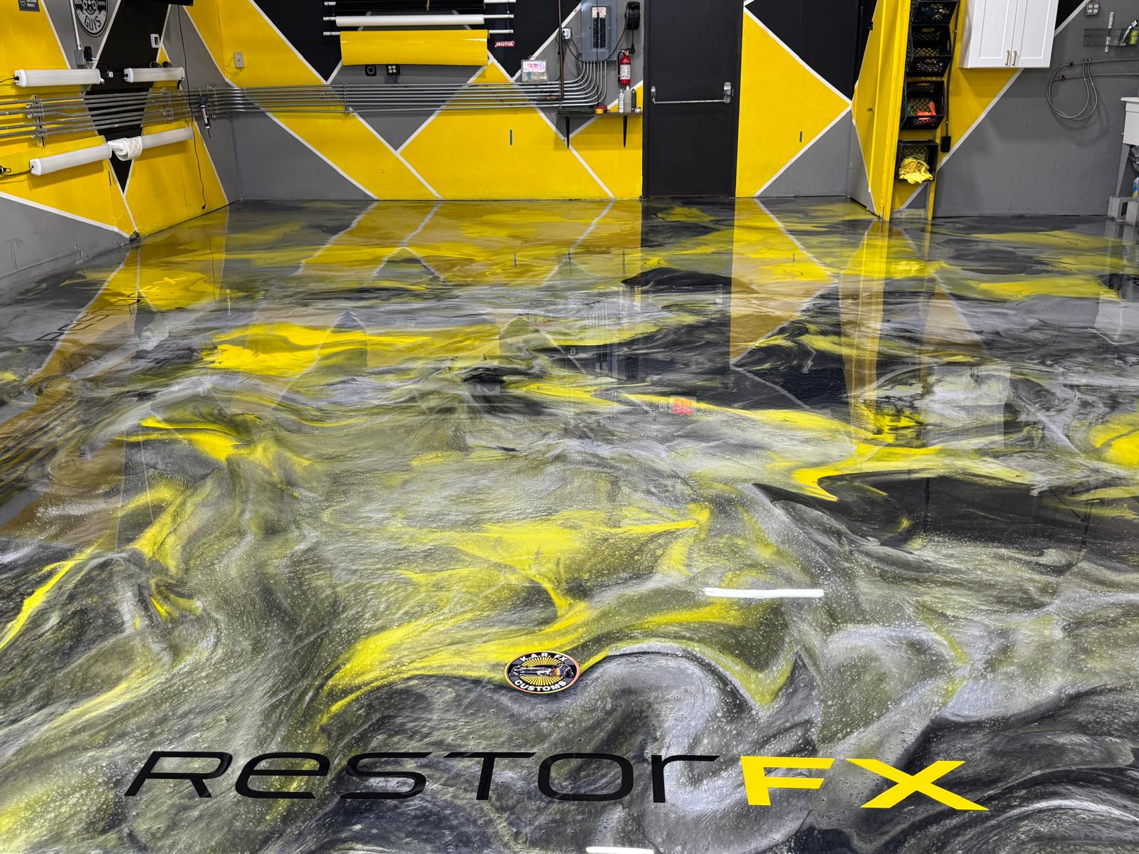 Golden Epoxy flooring showcase