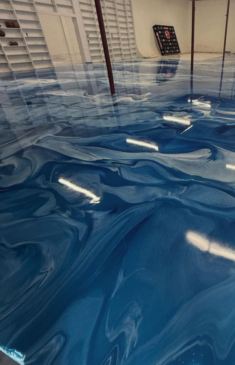 Decorative metallic epoxy