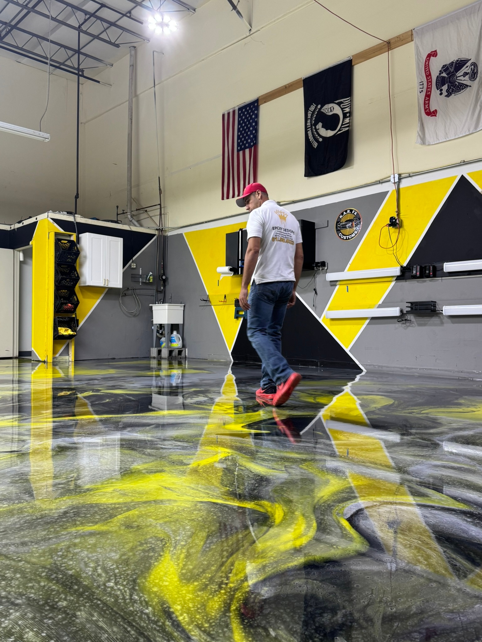 Golden Epoxy flooring showcase